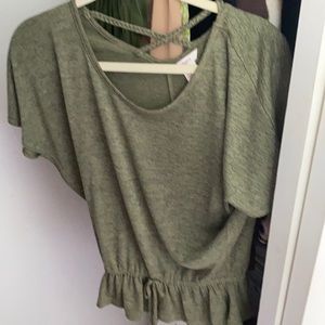 Green Candies blouse with tie around waist